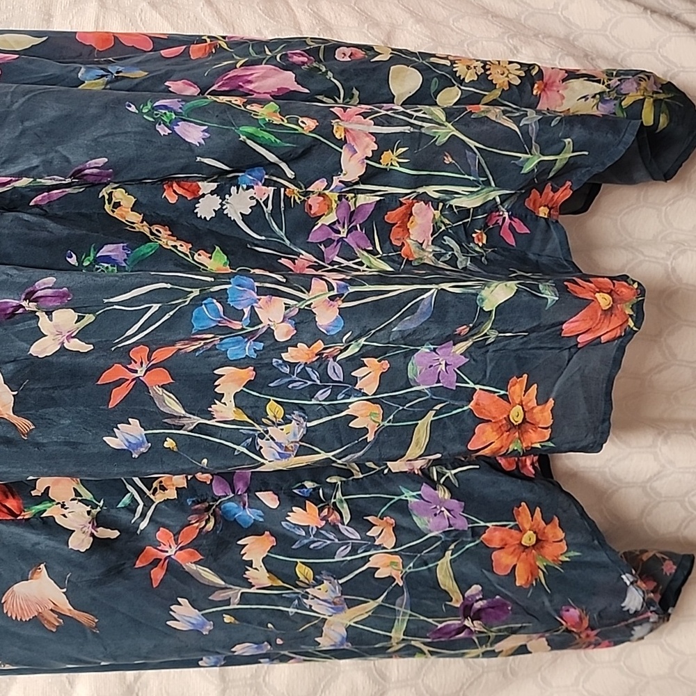 Johnny Was Blue Floral Sleeveless Tunic Dress - Picture 3 of 9